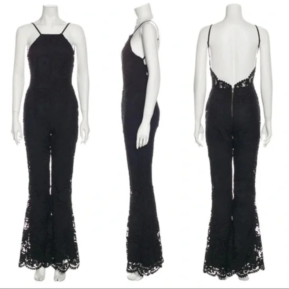 💘 STONE COLD FOX DYLAN BACKLESS LACE JUMPSUIT FREE PEOPLE BRIDAL ARE YOU AM I - Picture 11 of 13